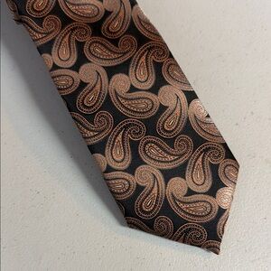 Christian Aujard Liberte Paris Black and Gold Paisley Tie